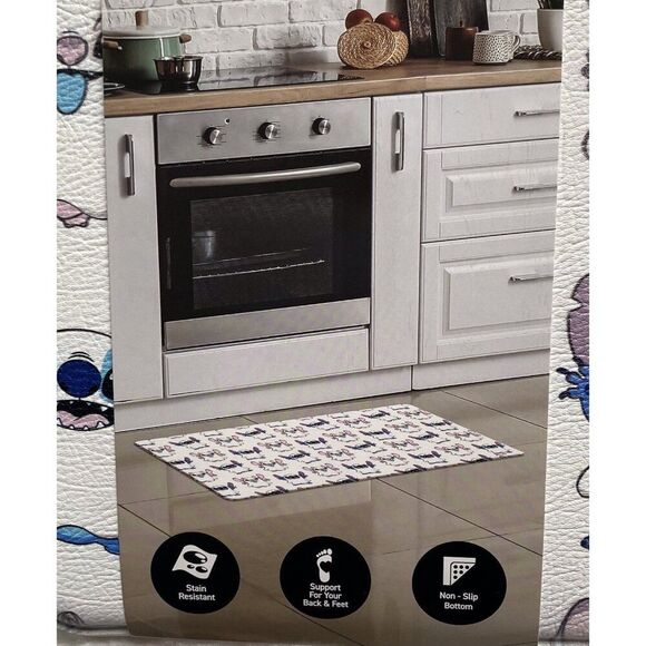Disney Stitch And Angel Anti Fatigue Kitchen Mat 18 X 30” Halloween Ghosts NEW - Picture 3 of 9